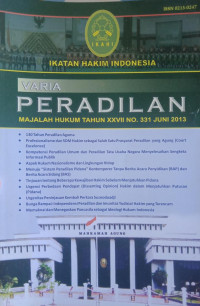 Image of VARIA PERADILAN: MAJALAH HUKUM TAHUN XXVII NO. 331 JUNI 2013
