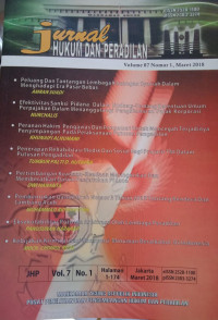 Image of JURNAL HUKUM DAN PERADILAN: VOL 07 NOMOR 1 MARET 2018